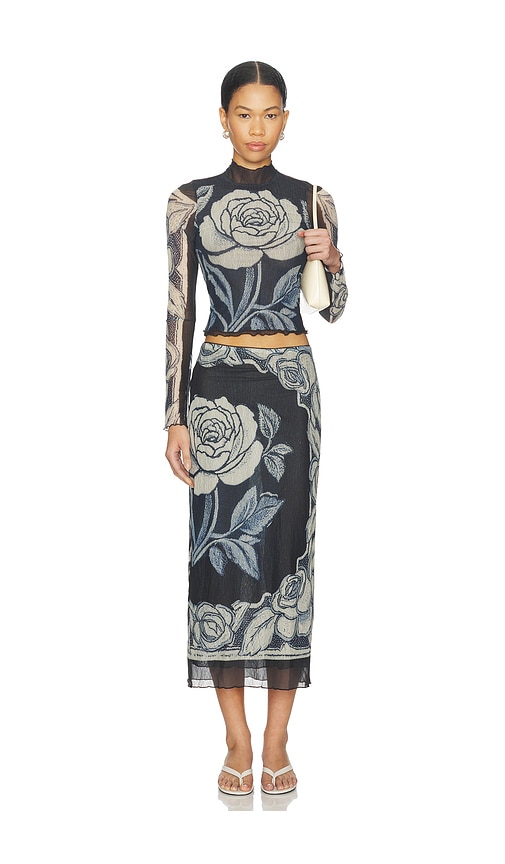 free people shadow dance midi dress Free People Shadow Dance MIDI Dress Persian Jewel Blue Lace NEW Size Medium