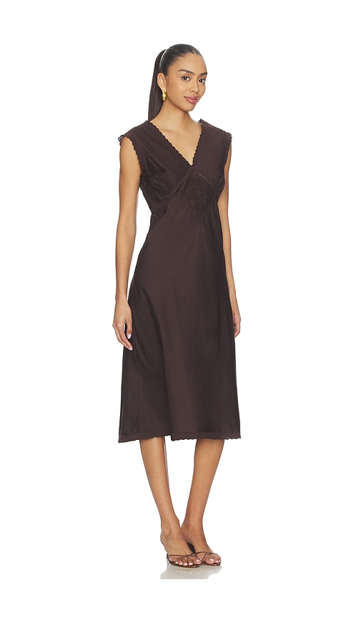  Free People Vestido Tipo Lencería Largo Medio Me + You En Color Chocolate Talla L  (también En M, S, Xl, Xs). 