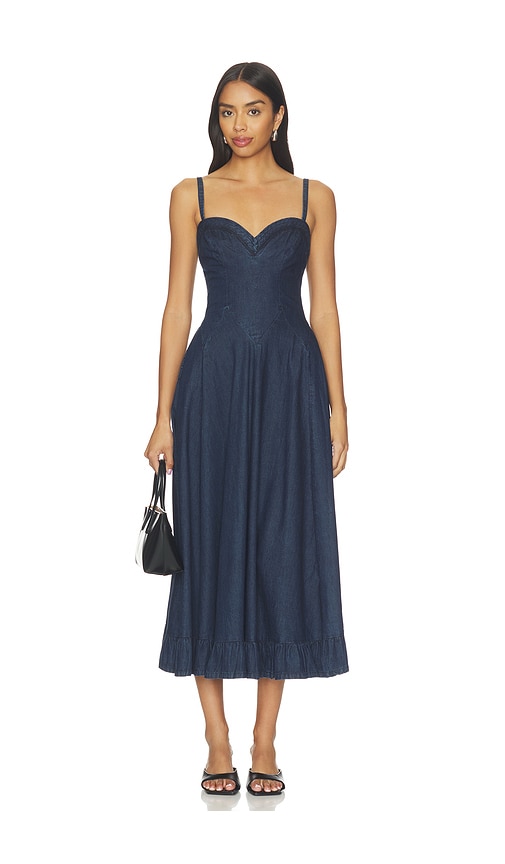 Free People ROBE MI-LONGUE ANOTHER SEASON en Navy Taille XL Also en XS S M L 221 €