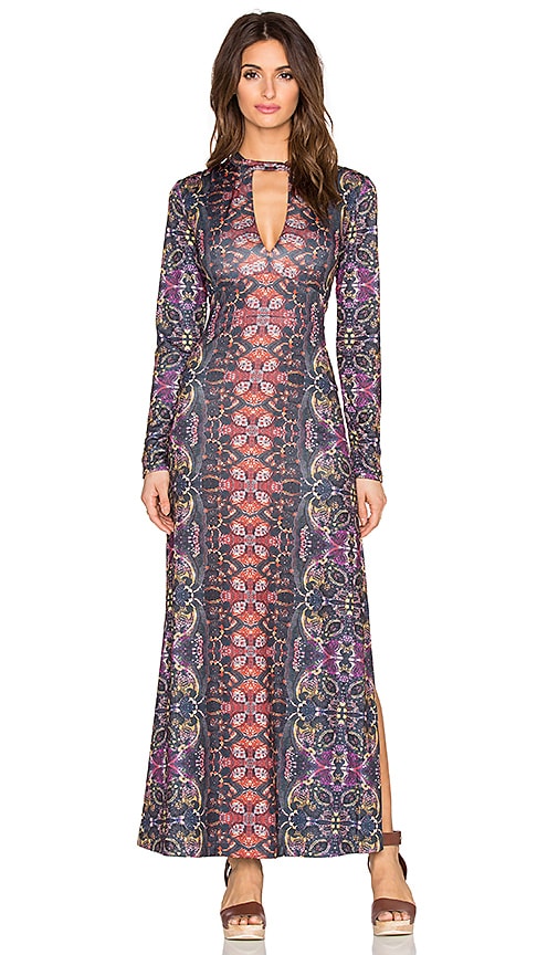 Free People Cabaret Long Sleeve Maxi Dress in Sunrise Combo | REVOLVE
