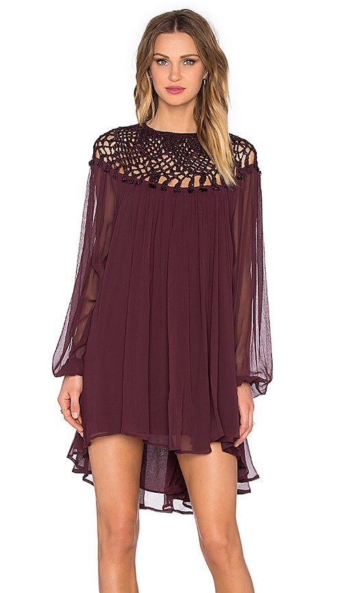 Free People Macrame Dress in Plum | REVOLVE