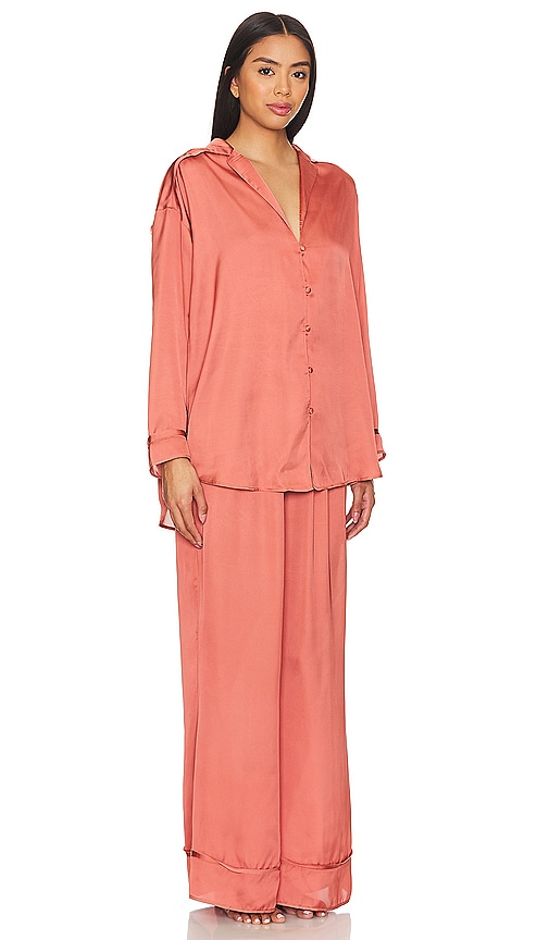 Shop Free People X Intimately Fp Dreamy Days Solid Pj Set In Apricot Brandy