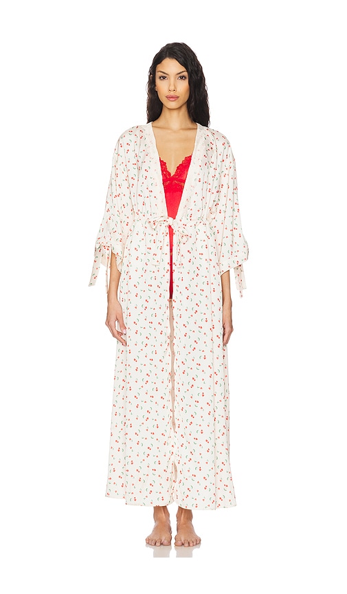 Free People First Blush Robe In Ivory Combo
