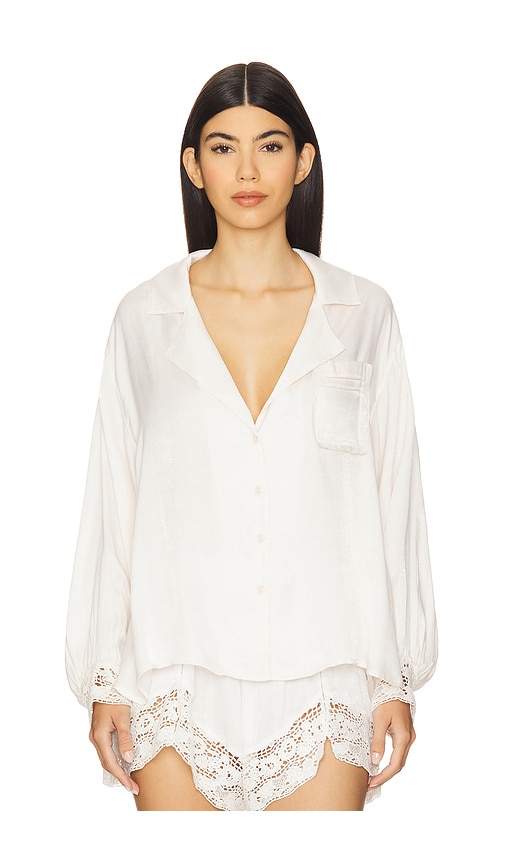 x Intimately FP Midnight Muse Sleep Shirt In Sugar Swizzle in Ivory. - size XS (also in L, M, S, XL)