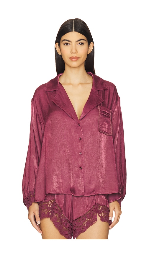 x Intimately FP Midnight Muse Sleep Shirt In Renaissance Rose in Wine. - size XS (also in L, M, S, XL)