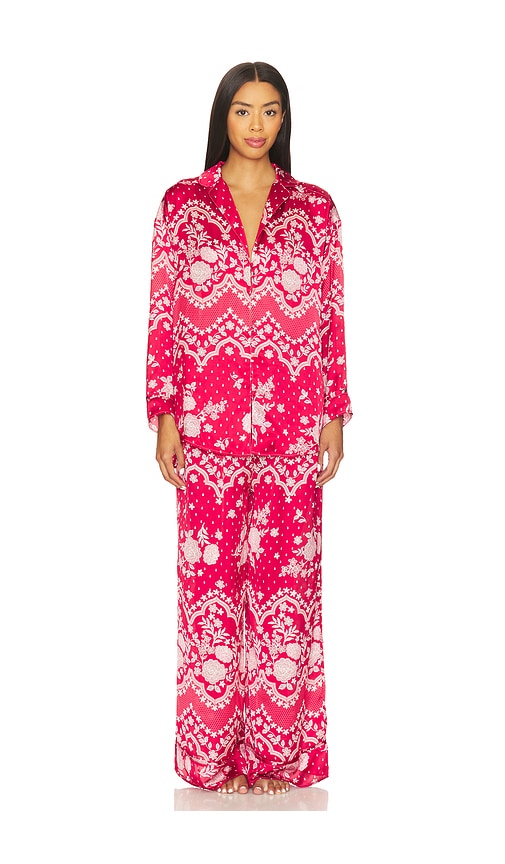 Free People x Intimately Dreamy Days Pajama Set In Cherry Combo
