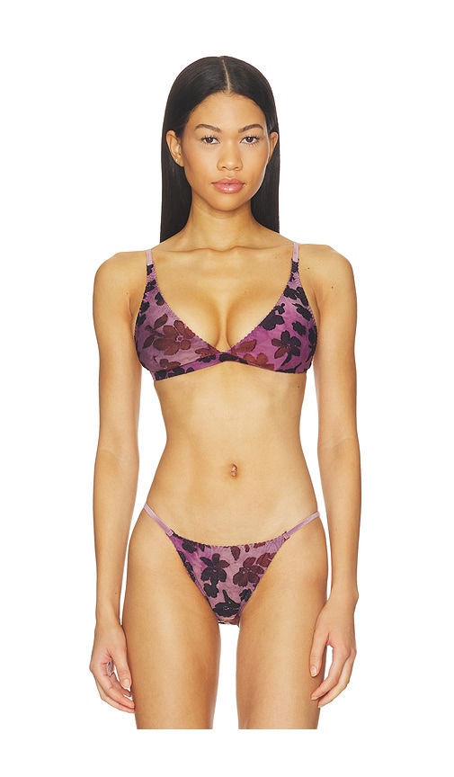 Free People X Intimately Fp Knit And Tell Plunge Bralette In Multi