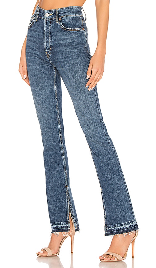 Free People Emmy split hem bootcut jean in blue