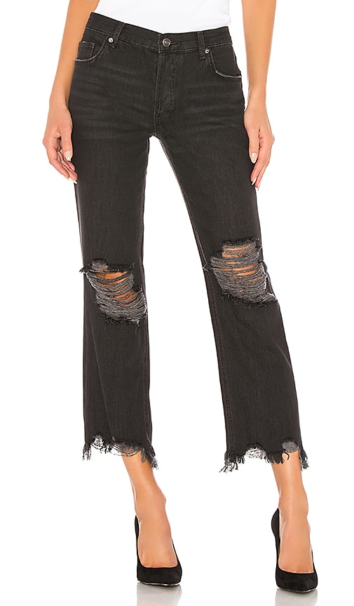 Free People Maggie Straight Jean in Black | REVOLVE