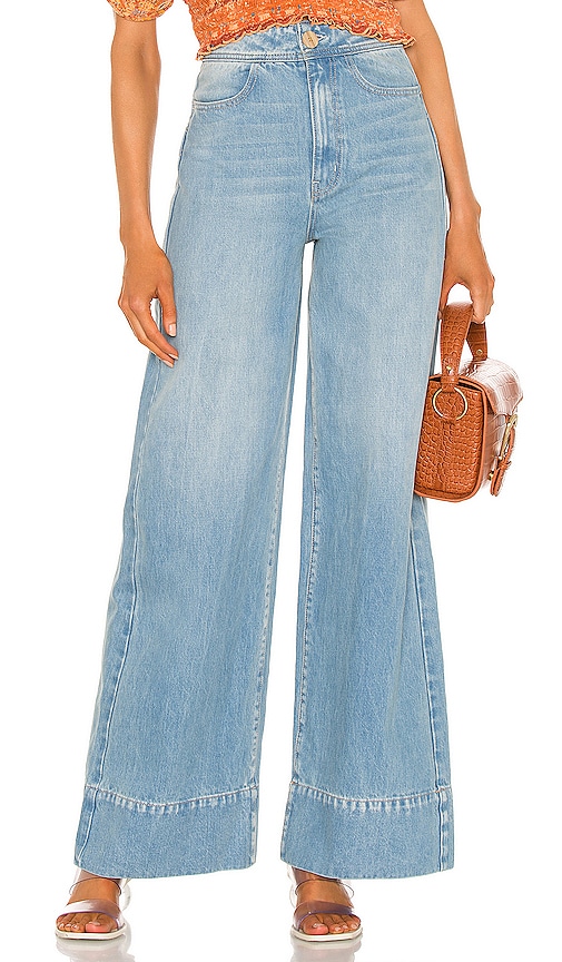 Free People x We The Free Talia Trouser Jean in Bright Blue