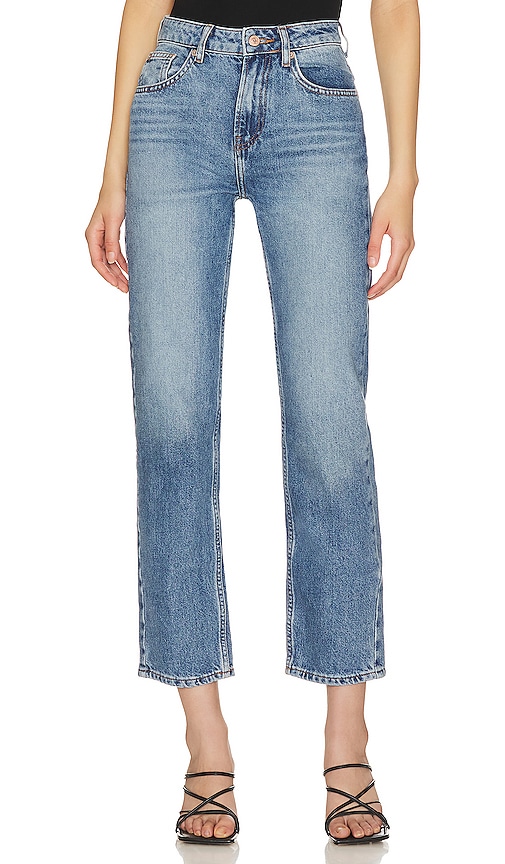 Free People Pacifica Straight Leg in Mid Blue