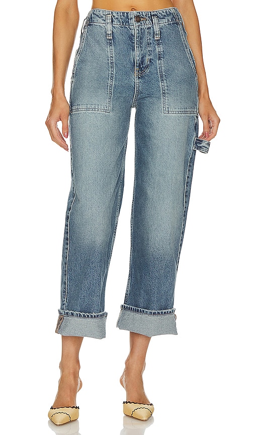 Free People Major Leagues Mid Rise Cuffed Jean In Envy
