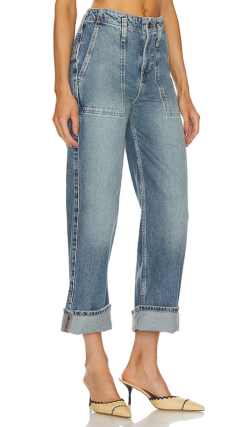 FREE PEOPLE MAJOR LEAGUES MID RISE CUFFED JEAN 