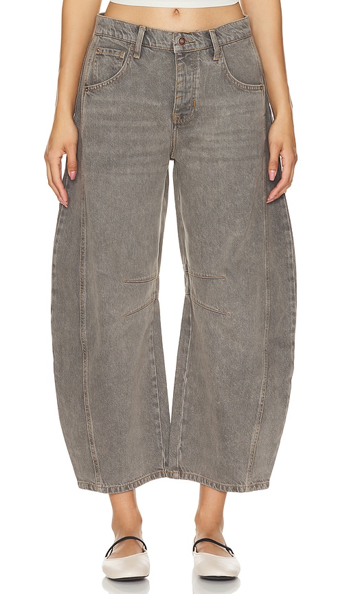 Free People X We The Free Good Luck Mid Rise Barrel In Archive Grey