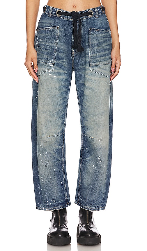 Free People Moxie Low Slung Pull In Timeless Blue