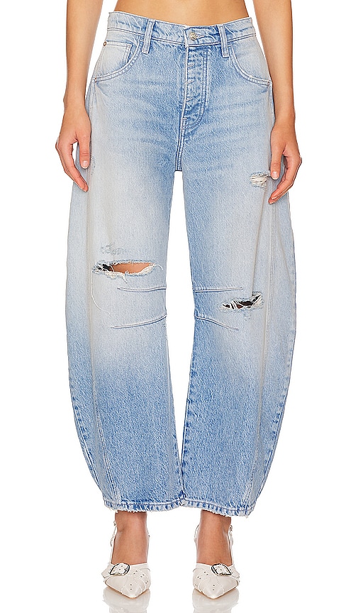 Free People x We The Free Good Luck Mid Rise Barrel in Barnyard Blue