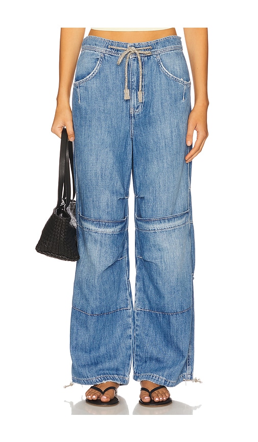 Free People X We The Free Logan Cinched Cargo Jean In Blue
