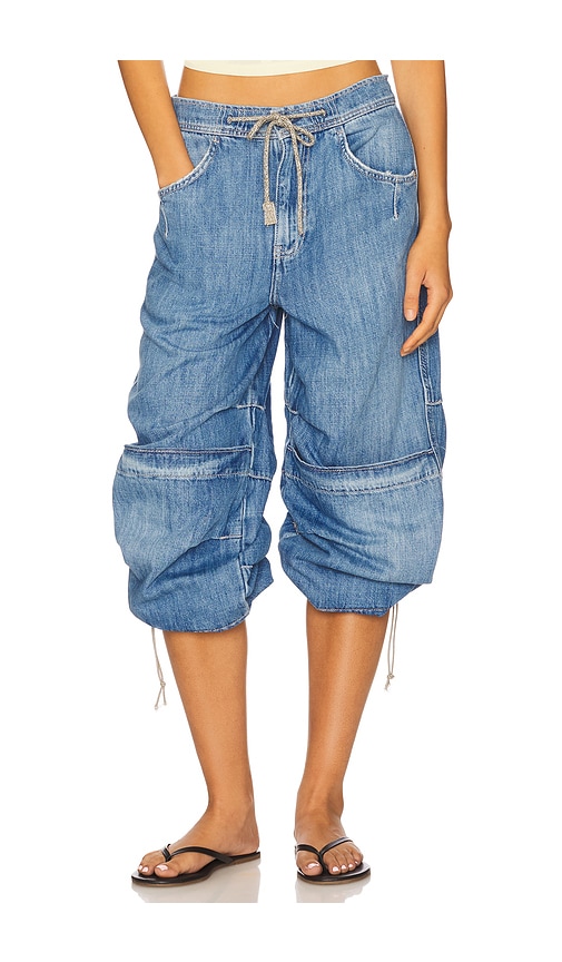 Free People X We The Free Logan Cinched Cargo Jean In Blue