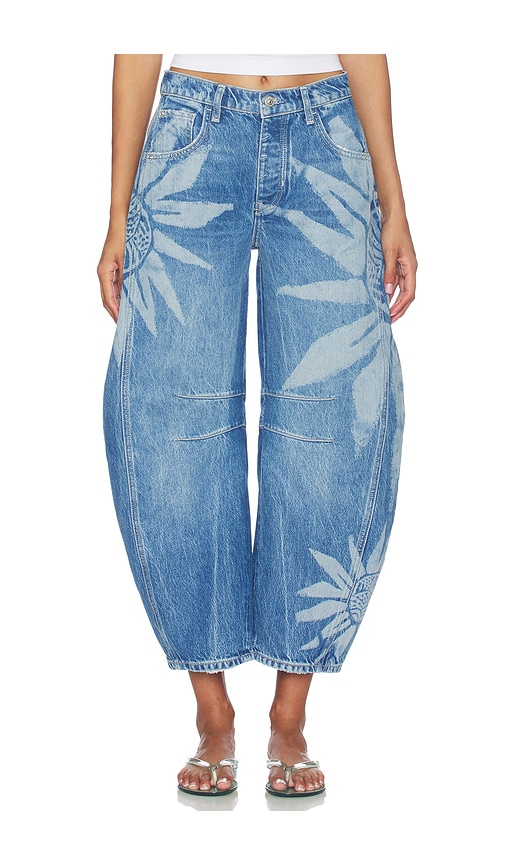 Free People Good Luck Printed Barrel Jean - Women's Clothing