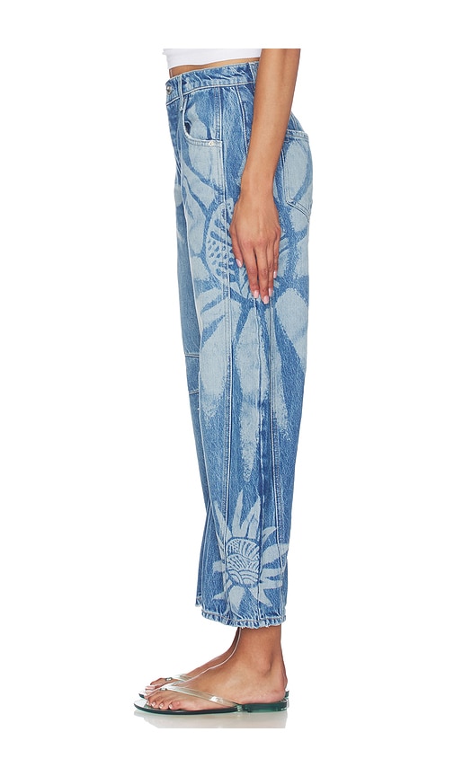  Free People Vaquero Cilindro Good Luck Printed En Color Azul Talla 24  (también En 25, 26, 27, 28, 29, 30, 31, 32). 