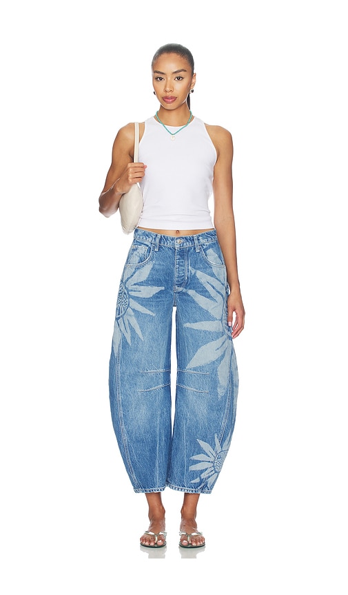 Free People Good Luck Printed Barrel Jean | Thumbnail 5