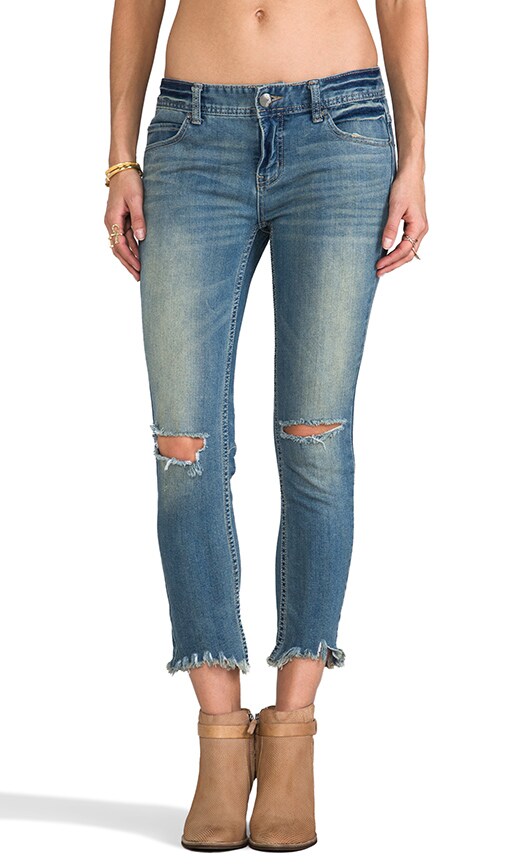 Mid Rise Skinny Destroyed Ankle