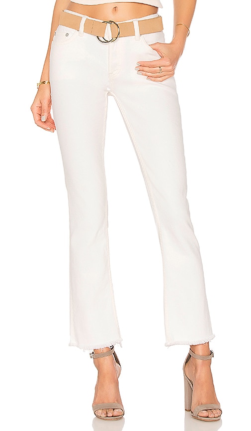 white straight leg jean