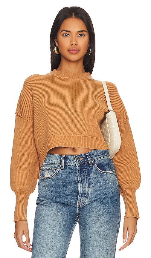 Free People Easy Street Crop Pullover - Camel