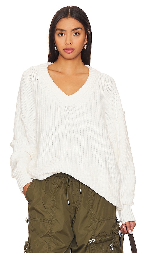 Free People Alli V Neck In Optic White
