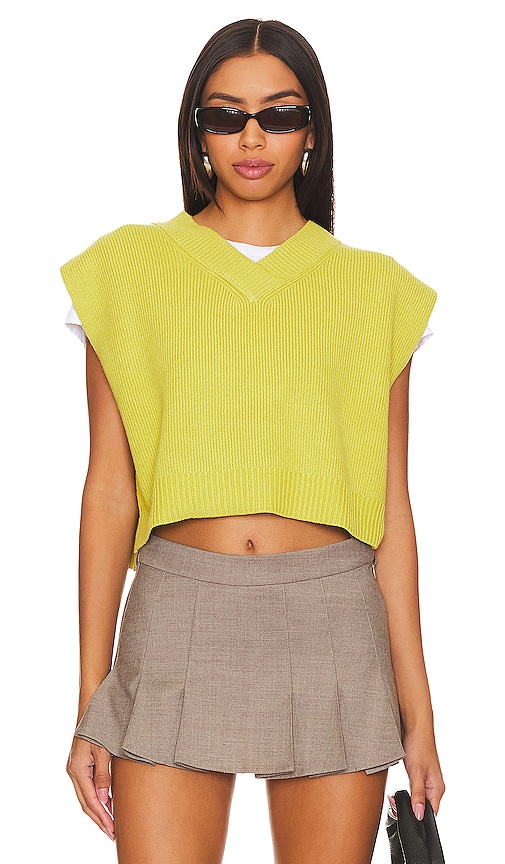 Free People Easy Street Vest in Acid Lime REVOLVE