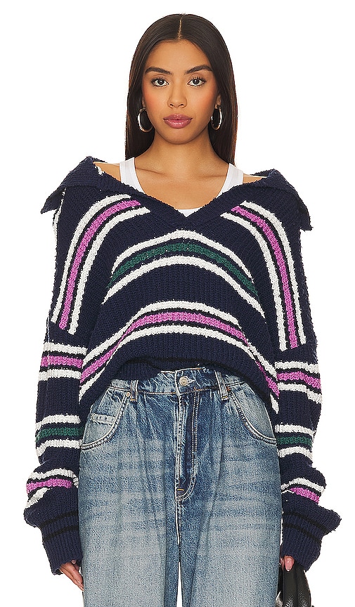 Shop Free People Kennedy Pullover In Navy