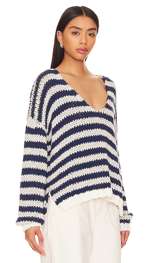 Shop Free People Portland Pullover In Denim Island Combo