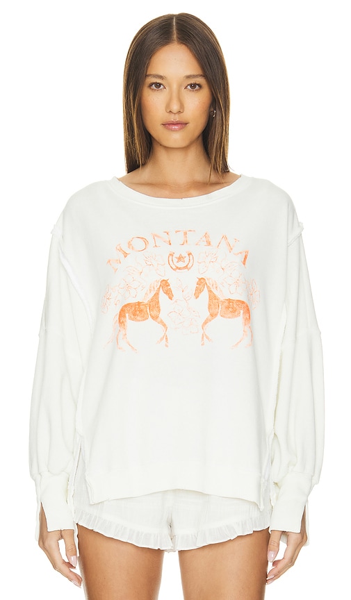 Shop Free People Graphic Camden Sweatshirt In Coconut Combo