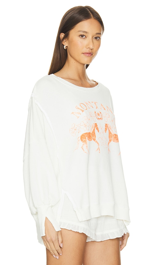 Shop Free People Graphic Camden Sweatshirt In Coconut Combo