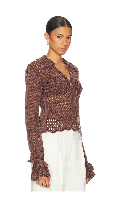 Shop Free People Pointelle Pullover In Chicory Coffee