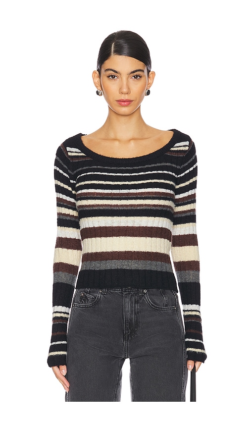 Free People Lumen Stripe Pullover In 블랙 콤보