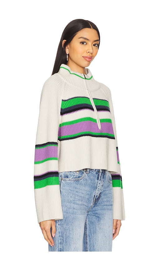 FREE PEOPLE STRIPED GRETA HALF ZIP