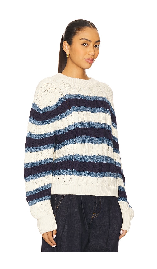 Free People Frankie Cable Striped Pullover In Brown