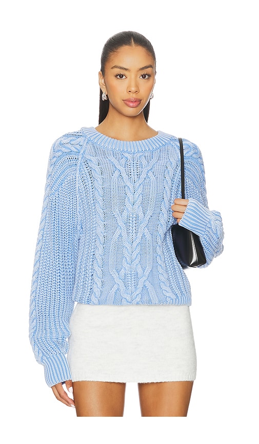 Free People Frankie Cable Sweater In Blue