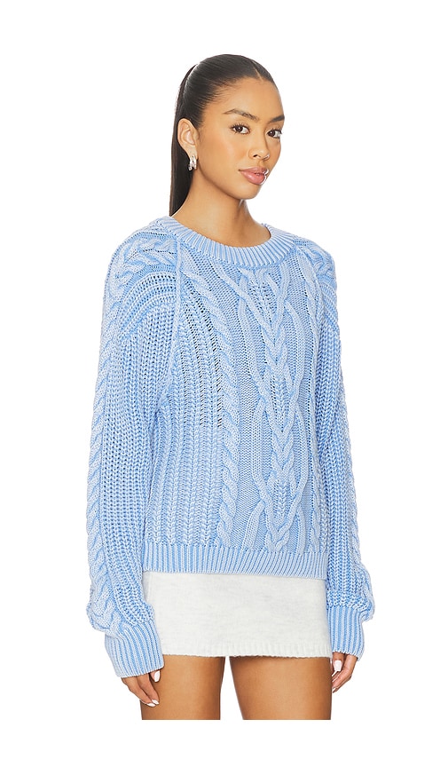 Free People Frankie Cable Sweater In Blue