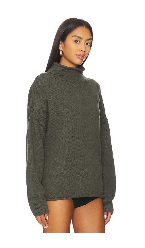 Free People X We The Free Torres Rolls Neck Sweater In Green