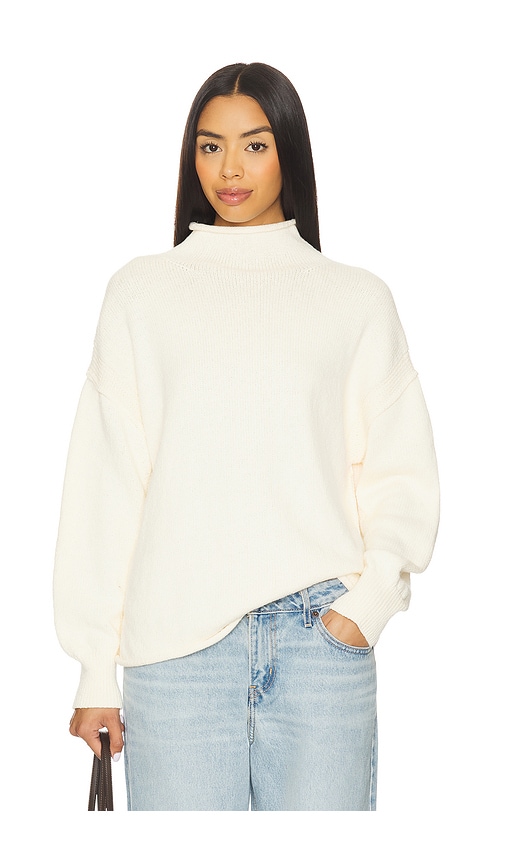 Free People x We The Free Torres Roll Neck Sweater In Sugar Swizzle