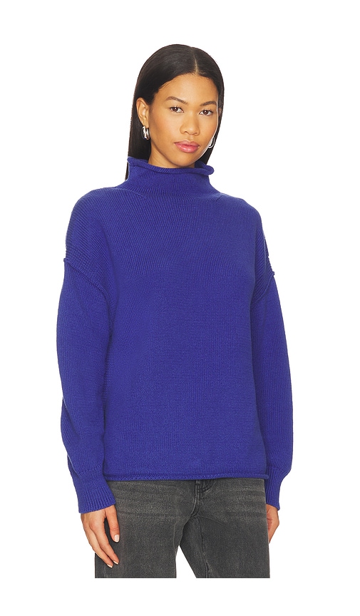 Free People X We The Free Torres Rolls Neck Sweater In Blue