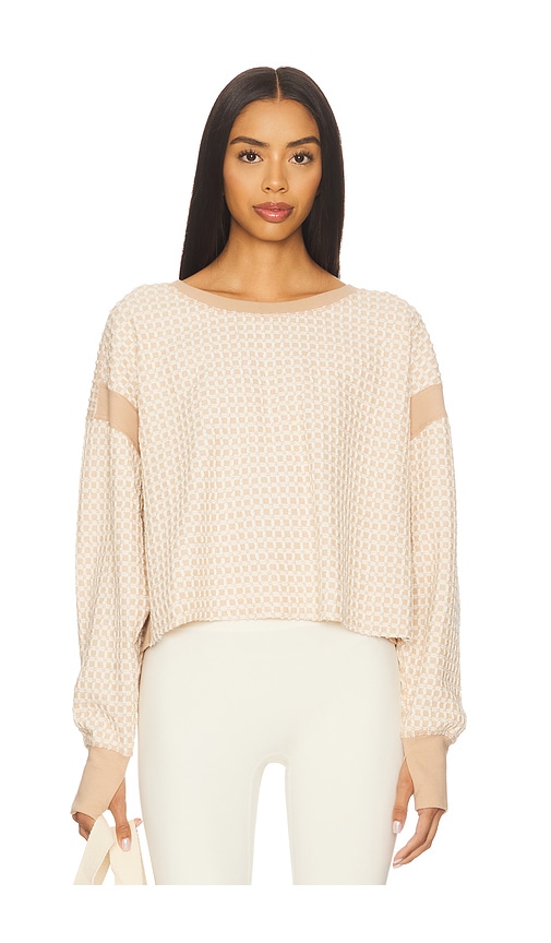 Free People X Fp Movement My Time Layer Textured Reversible Sweatshirt In Sand