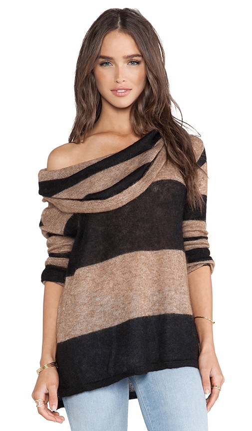 Lulu Rugby Stripe Cowl Sweater