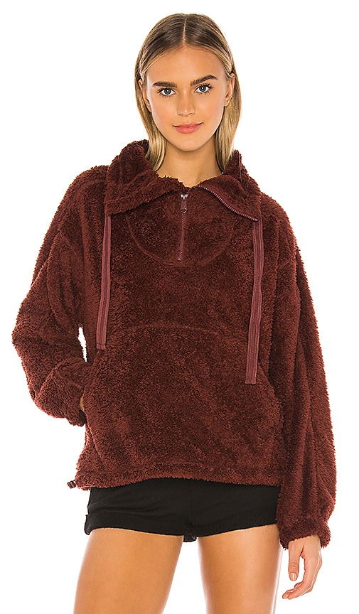 Free People X FP Movement Big Sky Hi Neck Pullover in Dark Red | REVOLVE