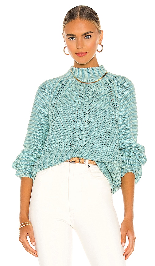 free people teal sweater