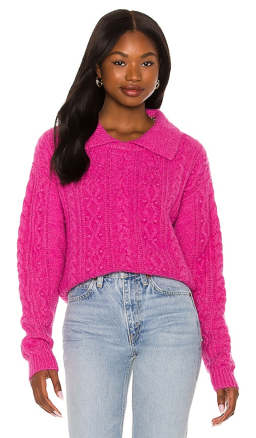 Free People Every Cloud Cable orders Knit Sweater in Fuschia Fizz Women's Size Medium