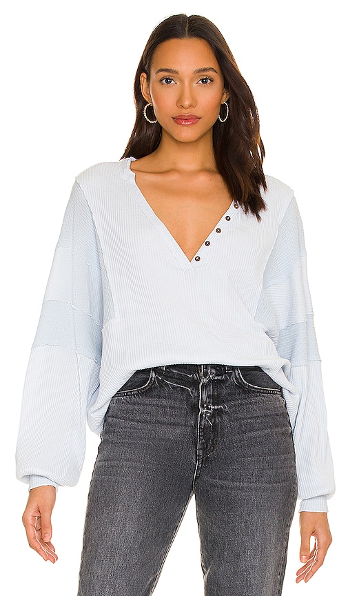 Free People Callisto Henley in Iced Water | REVOLVE
