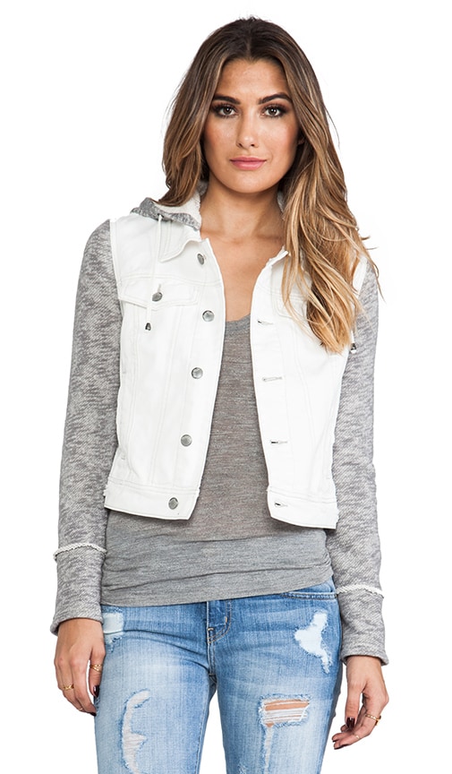 Denim/Knit Hoodie Jacket